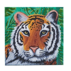 CRYSTAL ART Kit tableau broderie diamant 30x30cm Tigre dans la jungle