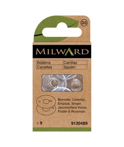 Lot de 9 Canettes plastiques Milward pour Bernette, Celestial, Empisal, Frister & Rossman, Janome/New Home et Singer Transparent
