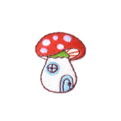 Ecusson thermocollant forêt champignon 2,5cm x 3,5cm