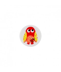 Carte de 2 boutons Hibou à queue Blanc 18mm - Union Knopf Blanc
