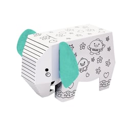 MégaCréa DIY - Eléphant en carton à monter et à colorier - cri de l'animal et lumières