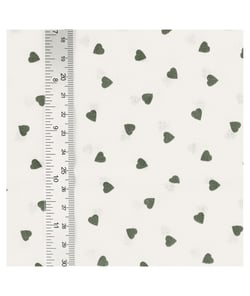 Tissu coton petits coeurs de 140 cm de largeur coeurskaki vendu par 50 cm