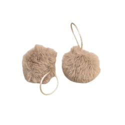 Pompon fourrure artificielle 50x60mm vert kaki