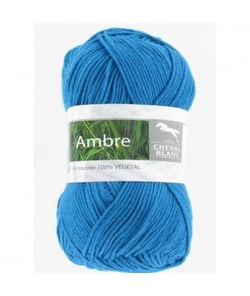 Coton et bambou à tricoter AMBRE - Cheval Blanc 299 Bleu