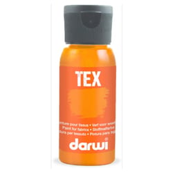 Peinture pour tissus - Orange - Opaque - Peinture à l'eau - Tex - Darwi - 50ml
