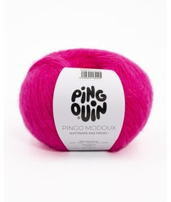 Pelote de Laine et Mohair PINGO MODOUX - Douceur et Style Réunis - Pingouin Rose Vif