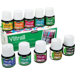 Peinture effet vitrail - Pébéo - Vitrail - Coffret de 10 pots - Couleurs assortis