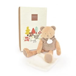 Doudou Ours marron avec mouchoir - Sweety - 25 cm