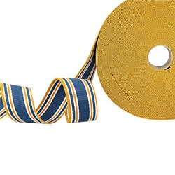 Sangle à rayures tricolore 30mm bleu orange blanc au mètre