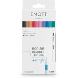 Feutres - Dessin - Ecriture - Coloriage - 10 couleurs pastel - Pointe fine - EMOTT