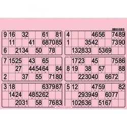 Plaque de 6 grilles de loto rigide 1,5mm rose - cartons loto - cartaloto