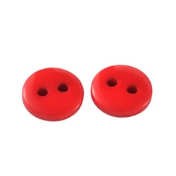 20 BOUTONS Acrylique Rouge rond diamètre 12 mm 2 trous - creation couture diy