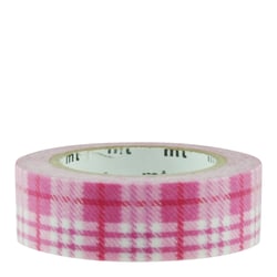 Masking tape - tartan écossais rose - check light pink - 10 m x 15mm