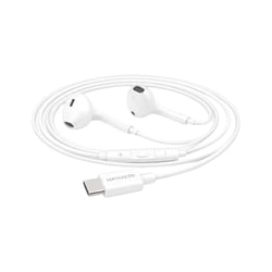 Mayaxess Écouteurs Filaires USB-C pour iPhone 16 avec Microphone intégré Blanc