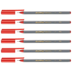 Lot de 6 stylos feutres d'écriture pointe fine 0,3 mm - EDDING 55 - Rouge