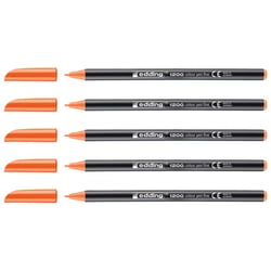 Lot de 5 feutres de coloriage pointe fine 1 mm - EDDING - Orange - 1200