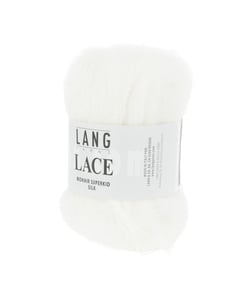 Pelote de Mohair et soie à tricoter LACE - 25 GR - Lang Yarns Blanc (01)