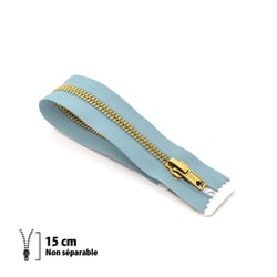 Fermeture éclair Z14 - laiton Non séparable 6mm - 15 cm