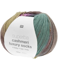 Pelote de Laine à Chaussettes Superba Cashmeri Luxury Socks 4 fils - 100g - Rico Design : Douceur et Luxe pour Vos Pieds Multicolore (021 - Retro)
