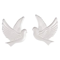 Motif de cire: Colombe, nacré, 2,2x2,7cm, 2 pces