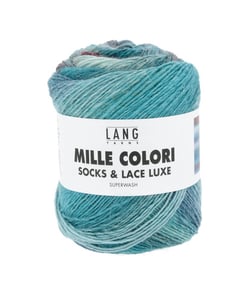 Pelote Mille Colori Socks & Lace Luxe - 100g - Lang Yarns 221 Pétrole Turquoise Émeraude