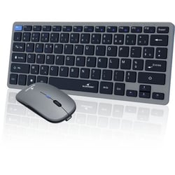 Ensemble Clavier Souris sans fil BLUESTORK - Pack Mini - Gris - Bluetooth & Dongle - 28,8 x 12 cm
