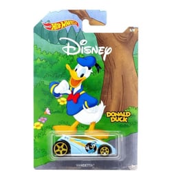 Vehicule disney : donald voiture bleu vendetta - hot wheels - voiture miniature 1:64 collection mickey 90eme - mattel - gbb42