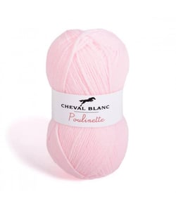 Pelote de laine à tricoter POULINETTE - Cheval Blanc 48 Rose