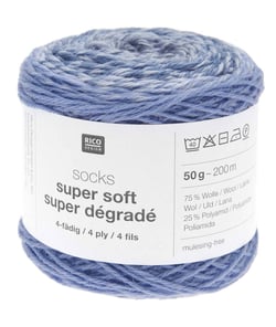 Laine à chaussette Socks Super Soft Super Dégradé 4 fils - Rico Design 09 Bleu
