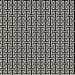 Tissu Viscose stretch Maze écru sur fond Noir