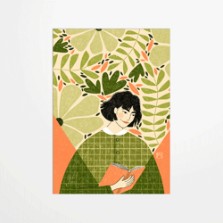 Carte postale - Marine Laurent - Lecture - 14,8 x 10,5 cm - Made in France