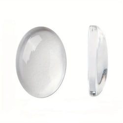6 cabochons transparents ovale en verre 40 x 30 mm