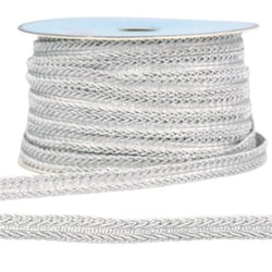 Bobine 25m Galon robe métallisé Argent 10mm