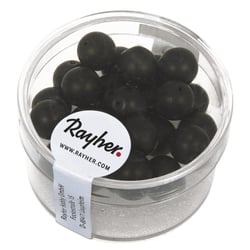 Renaissance Perles en verre, dépolies, 8, noir, boîte 25 pces