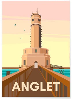 Affiche ville Anglet | A3 : 29,7x42cm