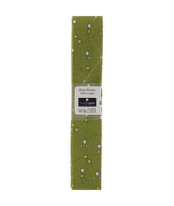 Biais en coton motif Etoiles 1,5m x 20mm - Passion Rubans Vert Olive