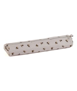 Trousse à aiguilles à tricoter (11 x 46 x 7 cm) – Motif Abeille – Hobby Gift Ecru