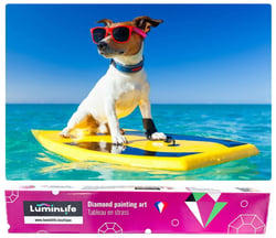 Diamond Painting Broderie Diamant LUMINLIFE 70x49cm, 5D, diamants ronds - Jack le surfeur