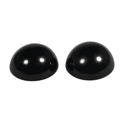Demi - perles en plastique, 10mm ø, noir, 10 pièces
