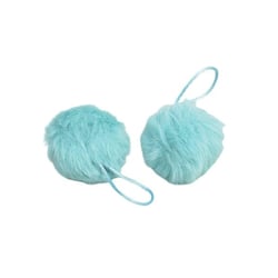Pompon fourrure artificielle 50x60mm bleu canaries