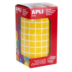 Apli Agipa - Gommettes rouleau Carré 10x10 mm Jaune x 6 372