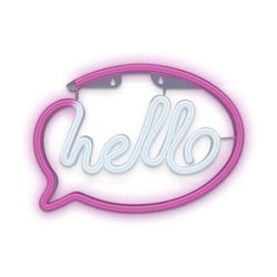 FOREVERLIGHT - Neon LED mural HELLO ROSE BLANC USB-A 2M OU 3 PILES AA