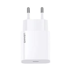 Usams Chargeur Secteur USB-C Powery Delivery 3.0 20W Ultra-Rapide Compact Blanc