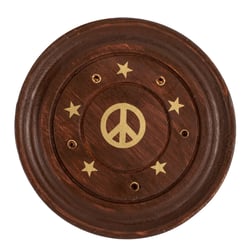 Porte bâton d'encens rond en bois 10 cm
