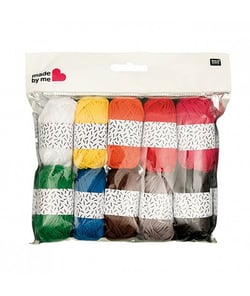 Minis pelotes de coton à tricoter 10 x 10gr - CLASSIC - Rico Design 01 Multicolore