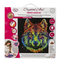 CRYSTAL ART Kit tableau broderie diamant 30x30cm Loup multicolore