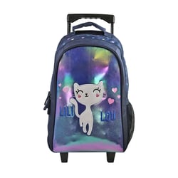Lili Lou - Sac à dos à roulettes bleu marine  2 compartiments - Bagtrotter