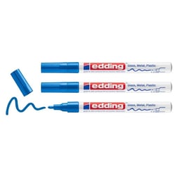 Lot de 3 marqueurs peinture permanente pointe ogive 1-2 mm - EDDING - Bleu
