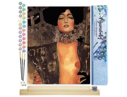 Peinture par Numéro Figured'Art - Gustav Klimt - Judith - Kit de Loisir Créatif DIY Numéro d'Art Complet - 40x50cm toile roulée + châssis en bois à monter