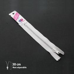 Fermeture éclair jupe Z12 - Non séparable métallique 4mm - 30 cm